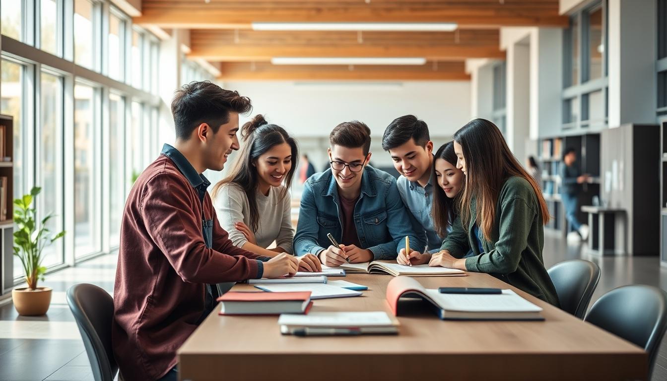 Students working in research laboratory